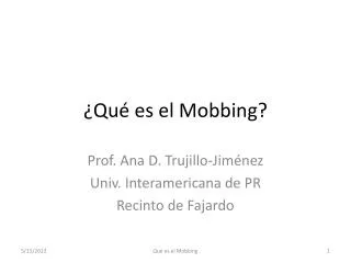 qu es el mobbing
