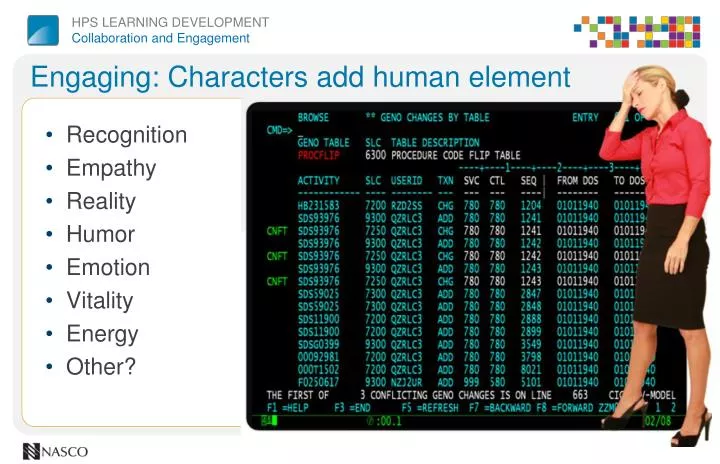 engaging characters add human element