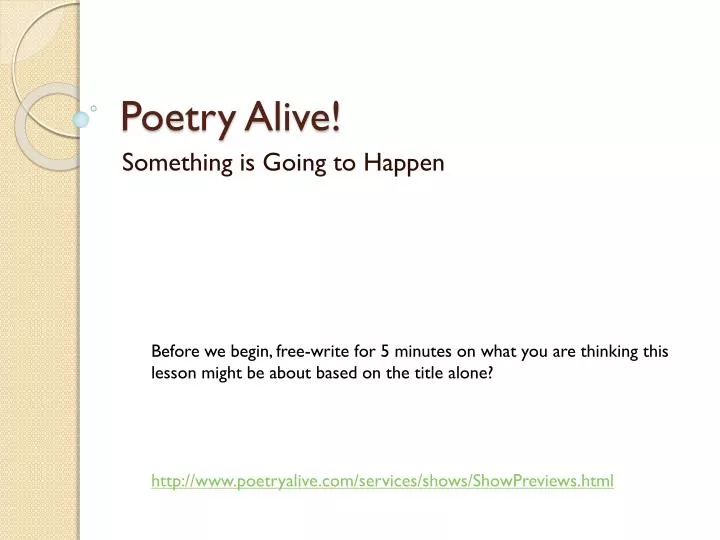 poetry alive