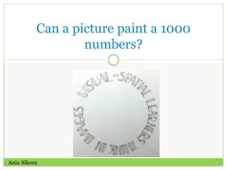 Can a picture paint a 1000 numbers?