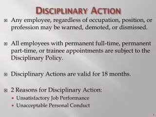 Disciplinary Action