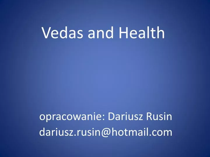 vedas and health