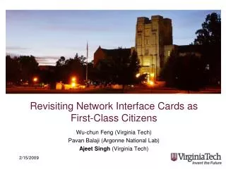 Revisiting Network Interface Cards as First-Class Citizens