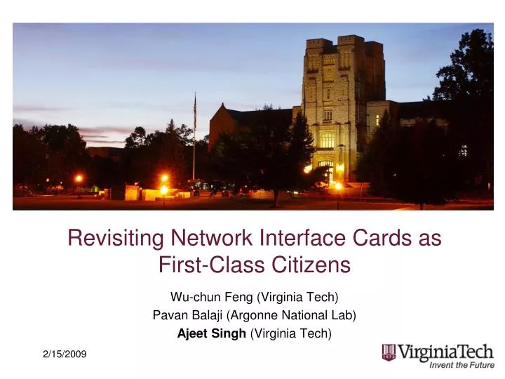 revisiting network interface cards as first class citizens