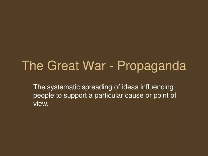 the great war propaganda