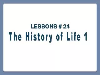 The History of Life 1