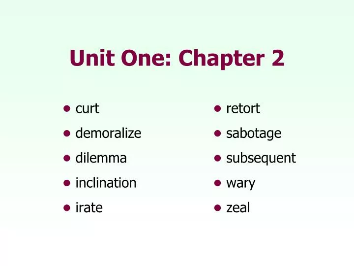 unit one chapter 2