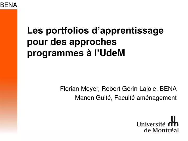 les portfolios d apprentissage pour des approches programmes l udem