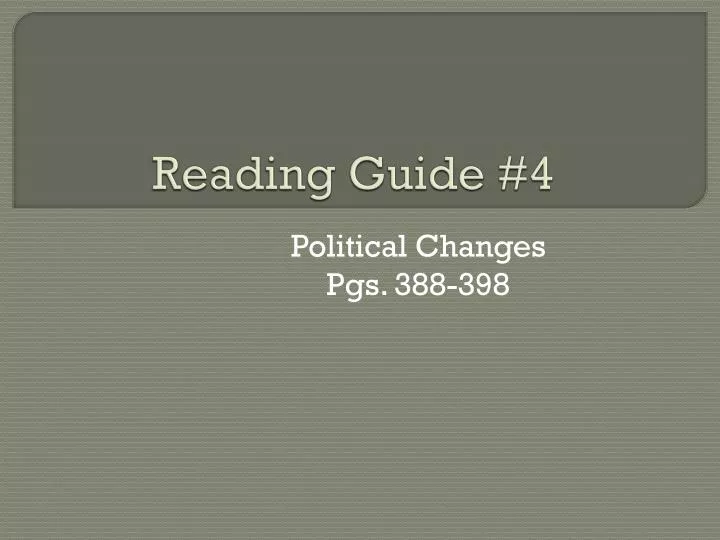 reading guide 4
