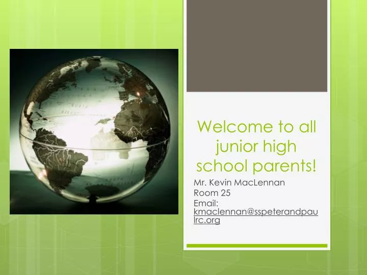 welcome to all junior high school parents