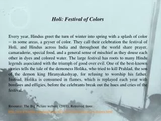 Holi : Festival of Colors