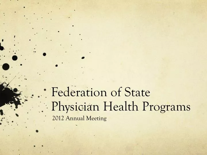federation of state physician health programs
