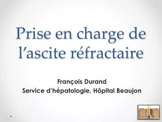 prise en charge de l ascite r fractaire