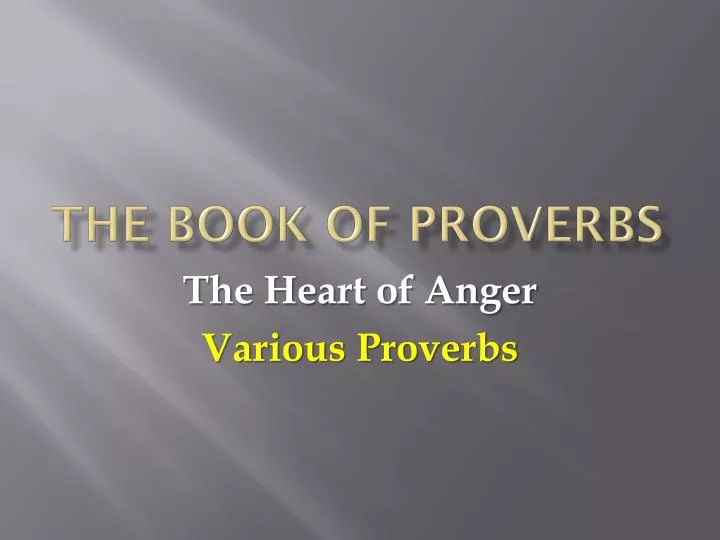 the book of proverbs