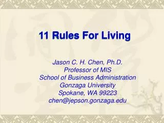 11 Rules For Living