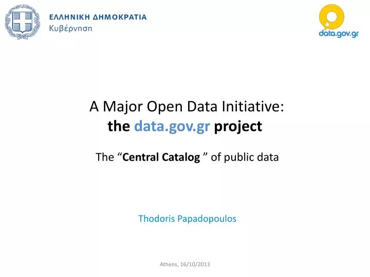 a major open data initiative the data gov gr project