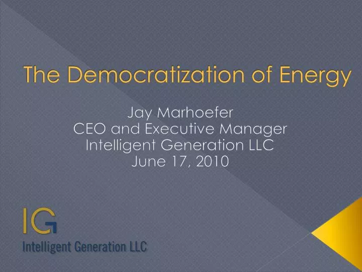 the democratization of energy