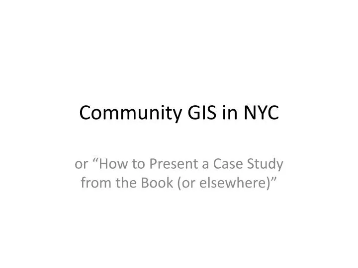 community gis in nyc