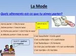La Mode - slide 1