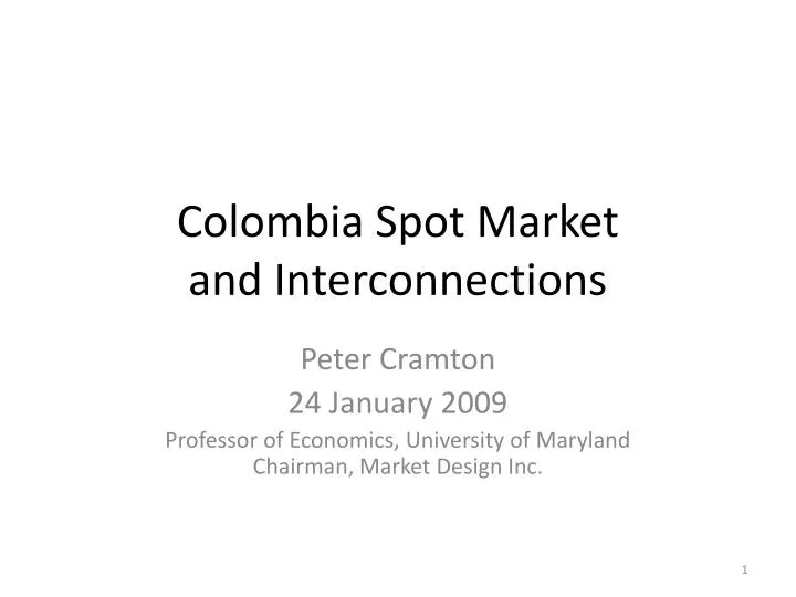 colombia spot market and interconnections
