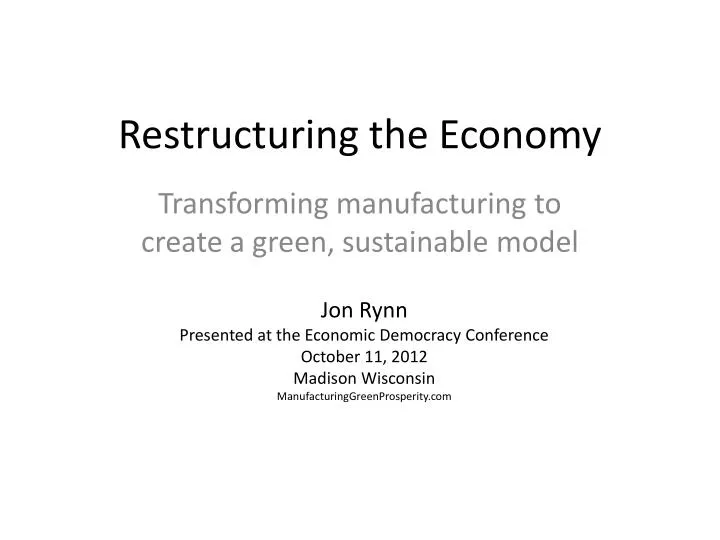 restructuring the economy