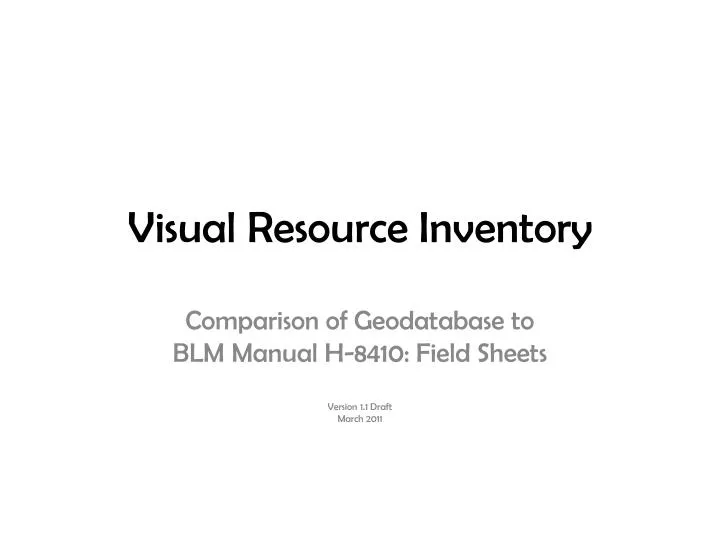 visual resource inventory