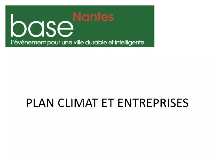 plan climat et entreprises