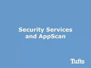 Security Services and AppScan