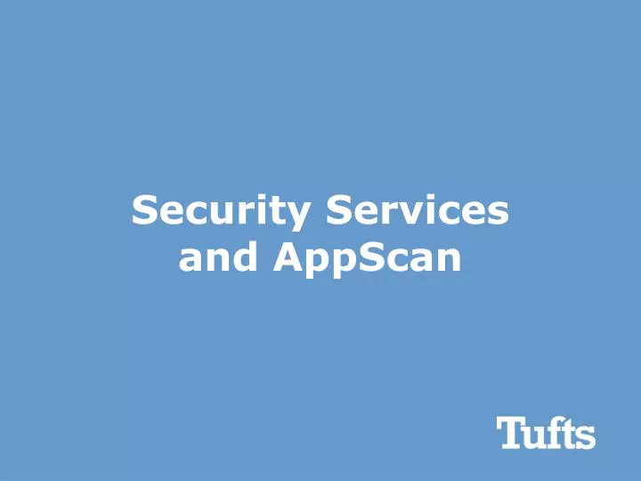 security services and appscan