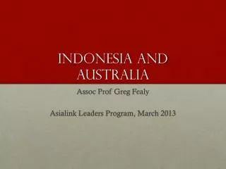 Indonesia AND AUSTRALIA