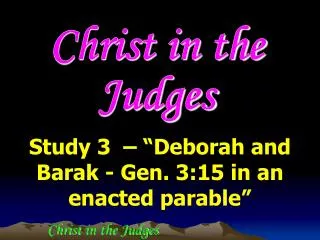 Christ in the Judges