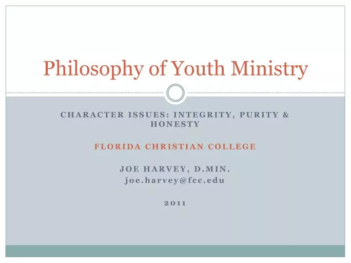 philosophy of youth ministry