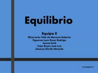 equilibrio