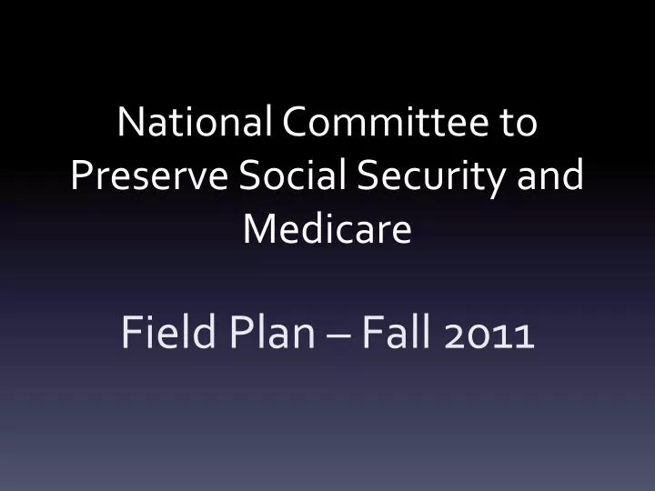 national committee to preserve social security and medicare