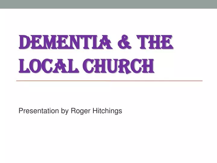 dementia the local church