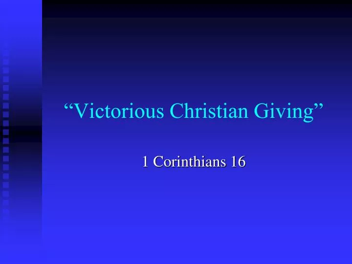 victorious christian giving