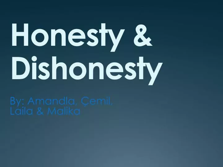 honesty dishonesty