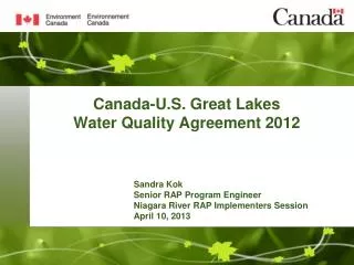 Canada-U.S. Great Lakes Water Quality Agreement 2012