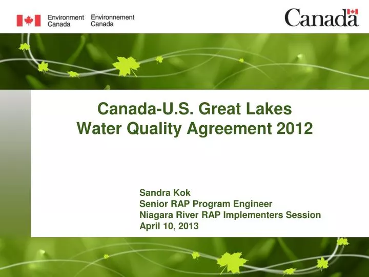 canada u s great lakes water quality agreement 2012