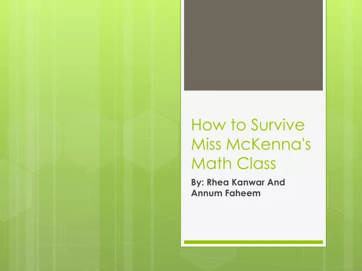 how to s urvive miss mckenna s math c lass