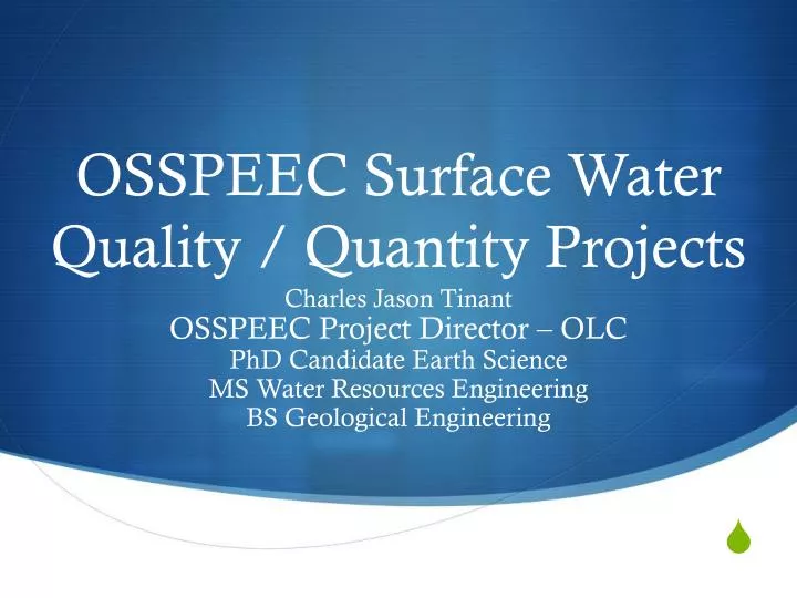 osspeec surface water quality quantity projects