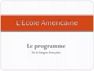 l e cole americaine