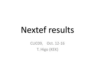 Nextef results