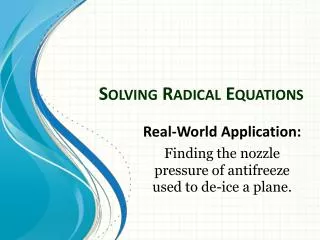 solving radical equations