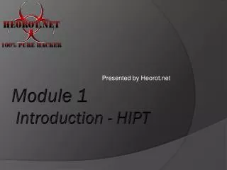 Module 1 Introduction - HIPT