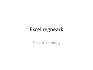 excel regneark