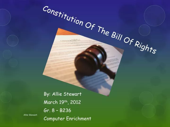 constitution of the bill of rights