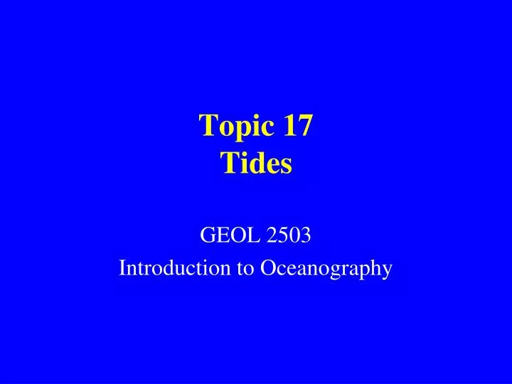 topic 17 tides