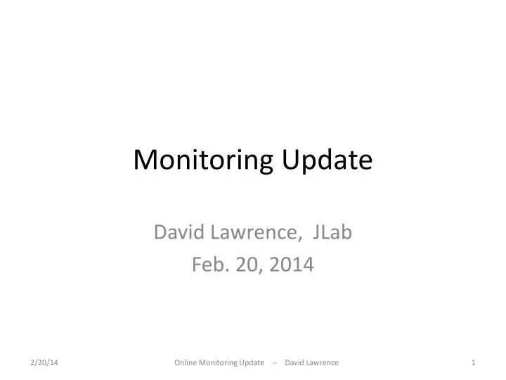 monitoring update