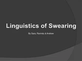 Linguistics of Swearing